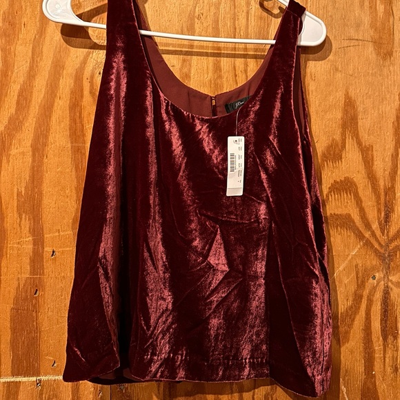 NWT J. Crew Burgundy Velvet Tank Top size 4 - Picture 2 of 3